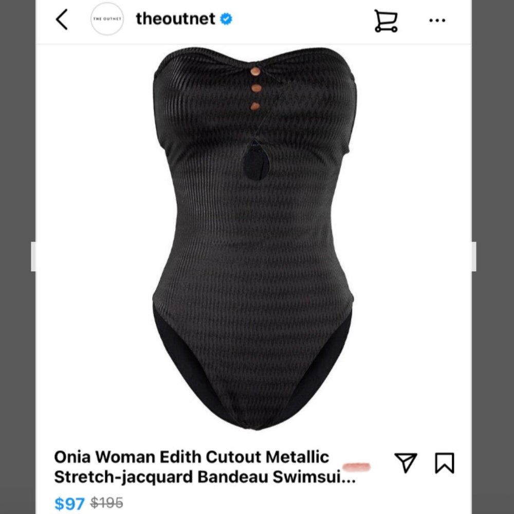 ONIA Woman Edith Cutout Bandeau Swimsuit
